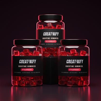 Creatine Gummies — 3 Jars · 90-Day Supply (360 Gummies)